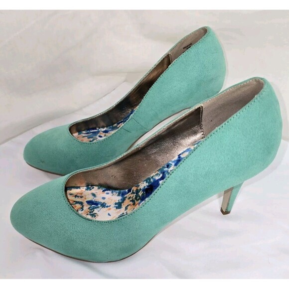 Madden Girl Heels Propose Teal Suede Feel - Picture 3 of 6